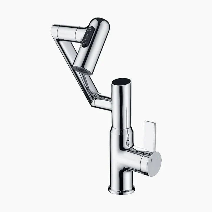 Lefton Single-Hole Rotatable Faucet with Temperature Display.